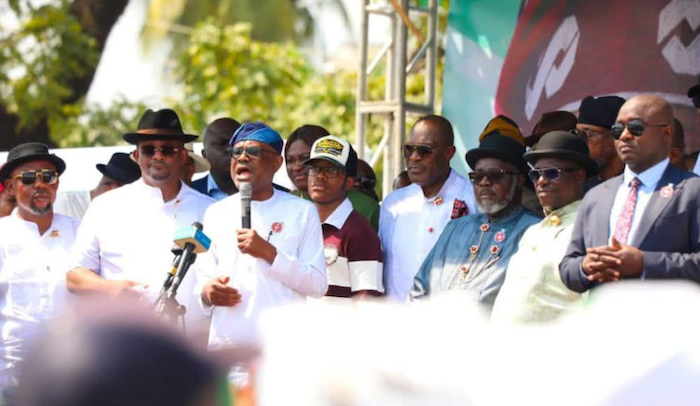 Wike, Supporters vow massive votes for Tinubu in Rivers ahead of 2027