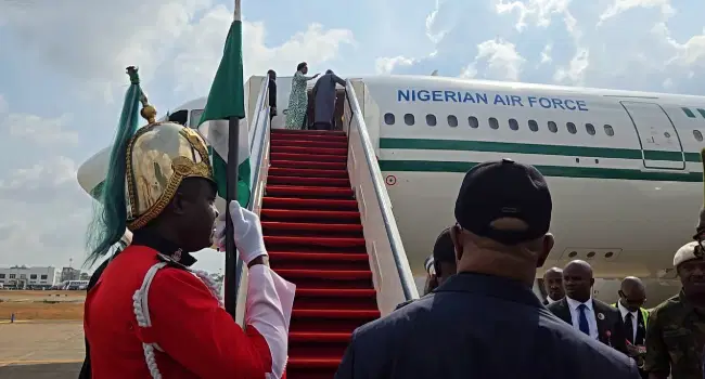 Tinubu departs Abuja for historic UK State visit