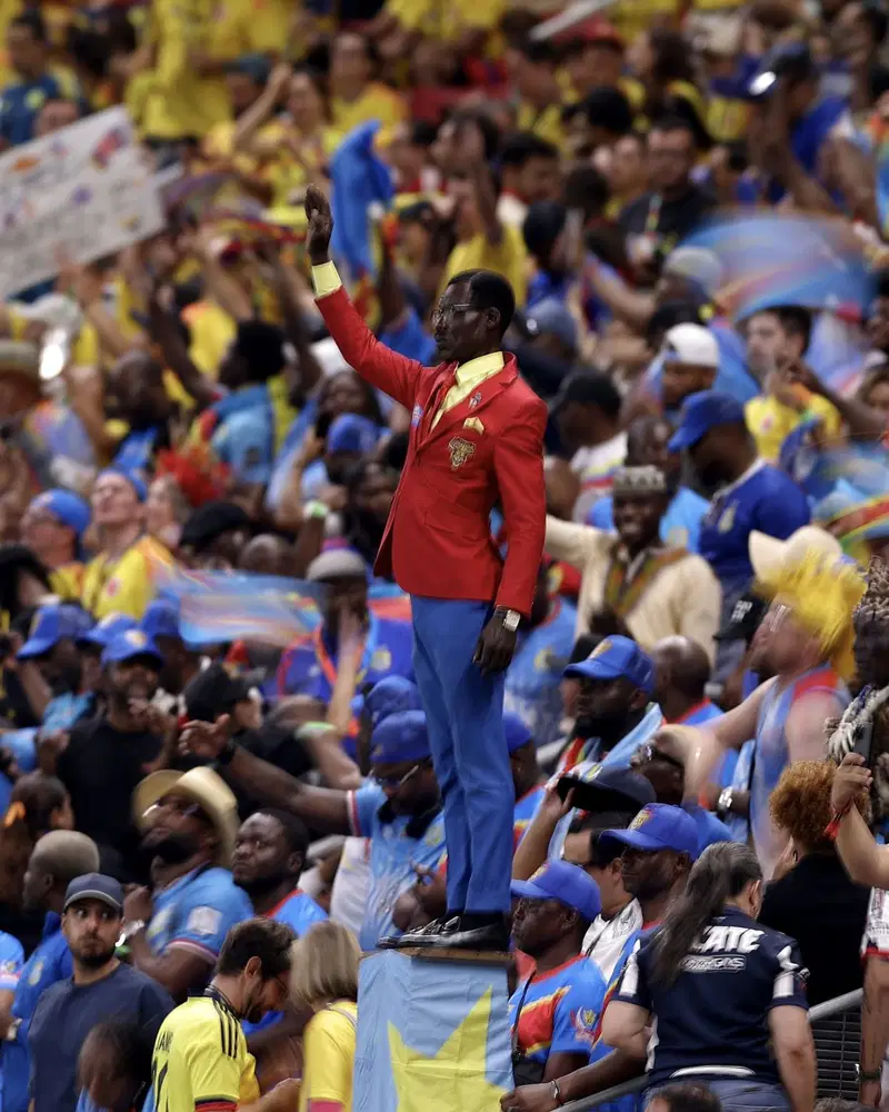 DR Congo’s famous statue fan makes World Cup debut against Colombia