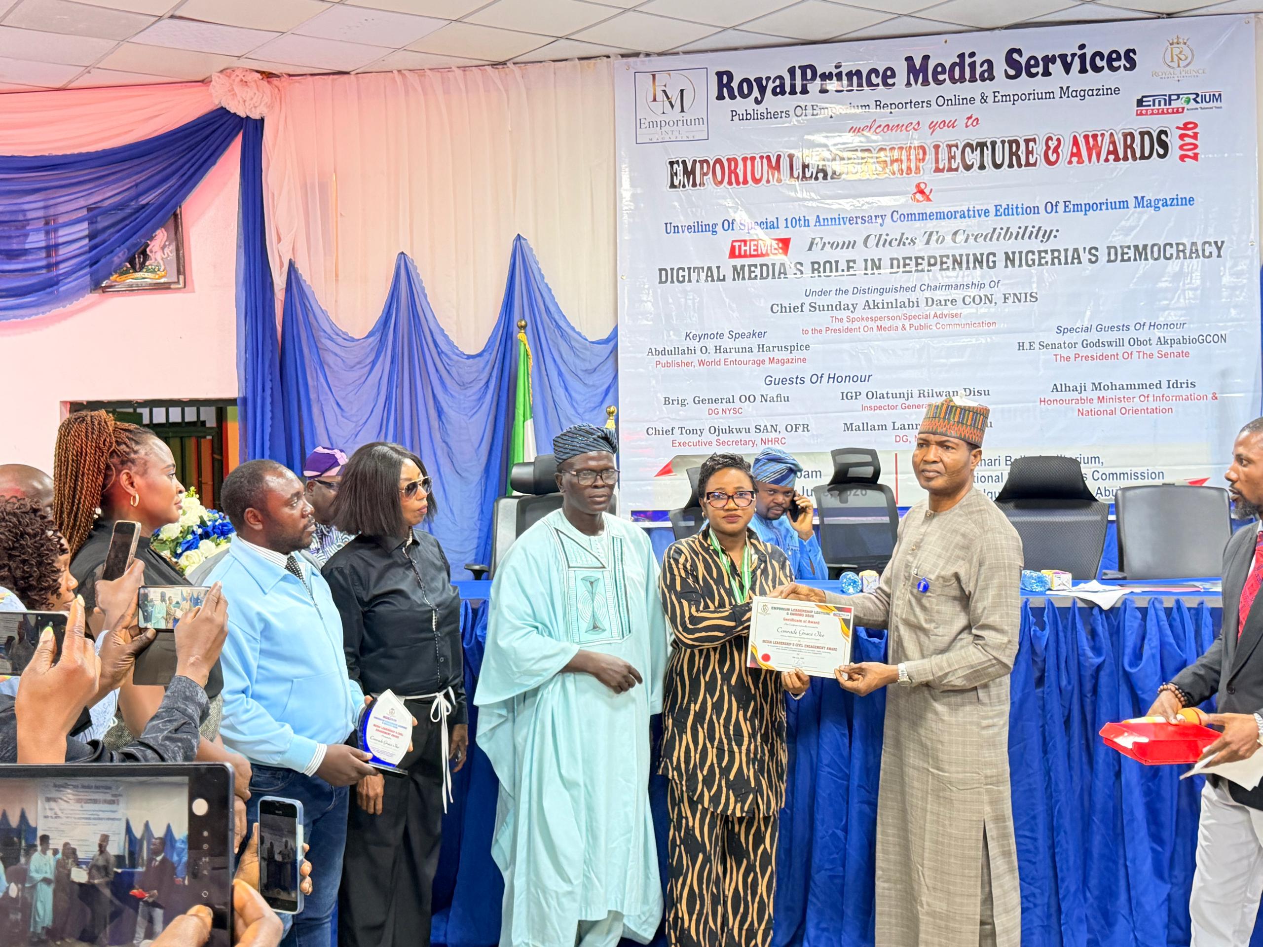 Grace Ike bags Media Leadership and Civic Engagement Award at Emporium 10th anniversary