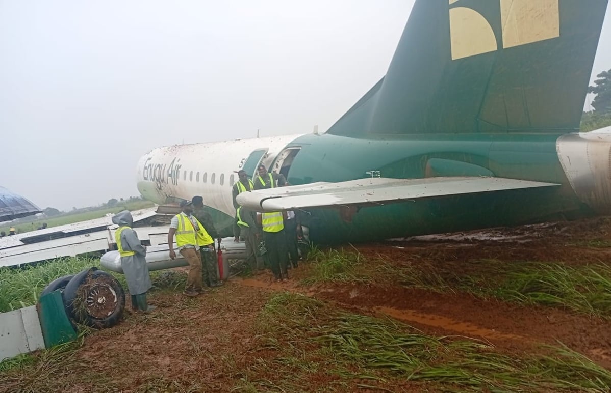 BREAKING: 68 Passengers escape unhurt as Enugu Airlines plane crash-lands in Benin